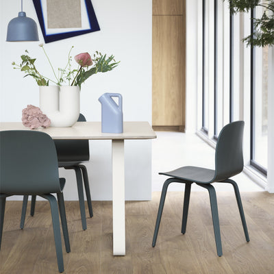 Muuto Visu chair wood base in dark green. A modern dining chair available to buy from someday designs . #colour_dark-green