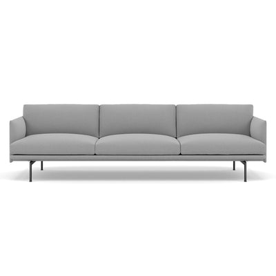 muuto outline 3.5 seater sofa in fiord 551 and black legs. Made to order from someday designs. #colour_steelcut-trio-133