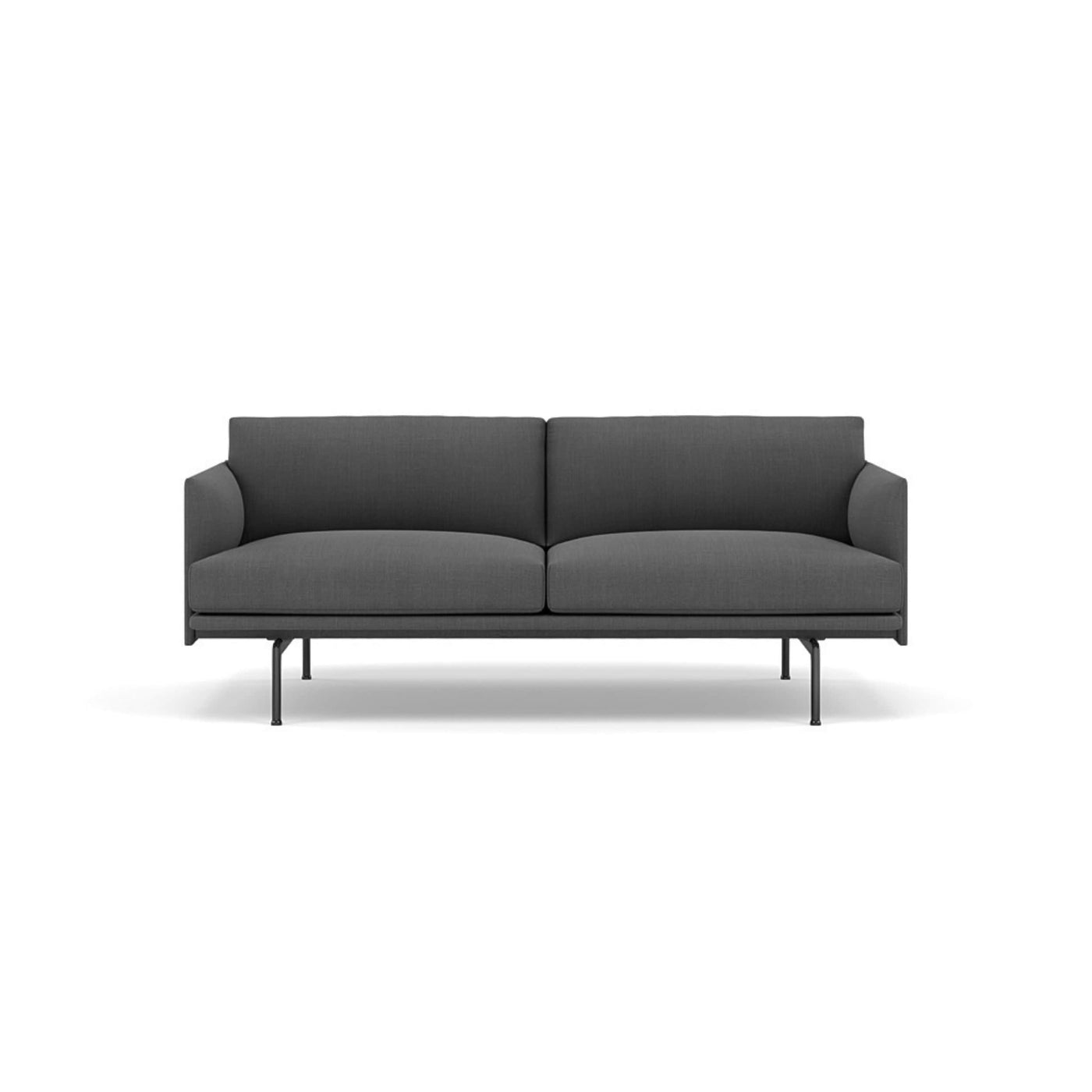 Muuto outline 2 seater sofa in remix 163 grey and black legs. Made to order from someday designs. #colour_remix-163