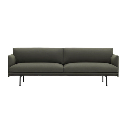 Muuto Outline 3 seater sofa with black legs. Available from someday designs. #colour_fiord-961