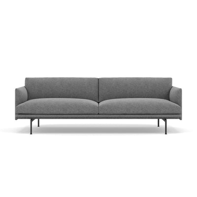 Muuto Outline 3 seater sofa with black legs. Available from someday designs. #colour_hallingdal-166