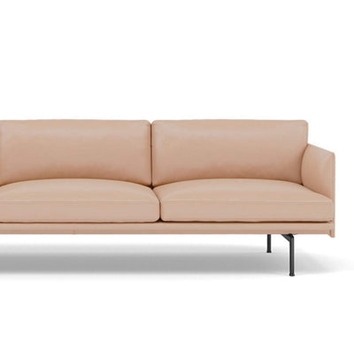 muuto outline corner sofa in beige refine leather and black legs. Made to order from someday designs. #colour_beige-refine-leather