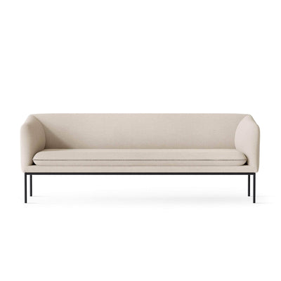 ferm living turn 3 seater sofa with black legs. Made to order from someday designs. #colour_off-white-boucle