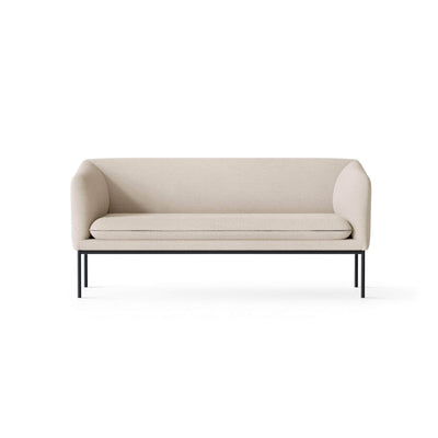 Ferm Living Turn 2 Seater sofa with black frame. Made to order from someday designs. #colour_off-white-boucle