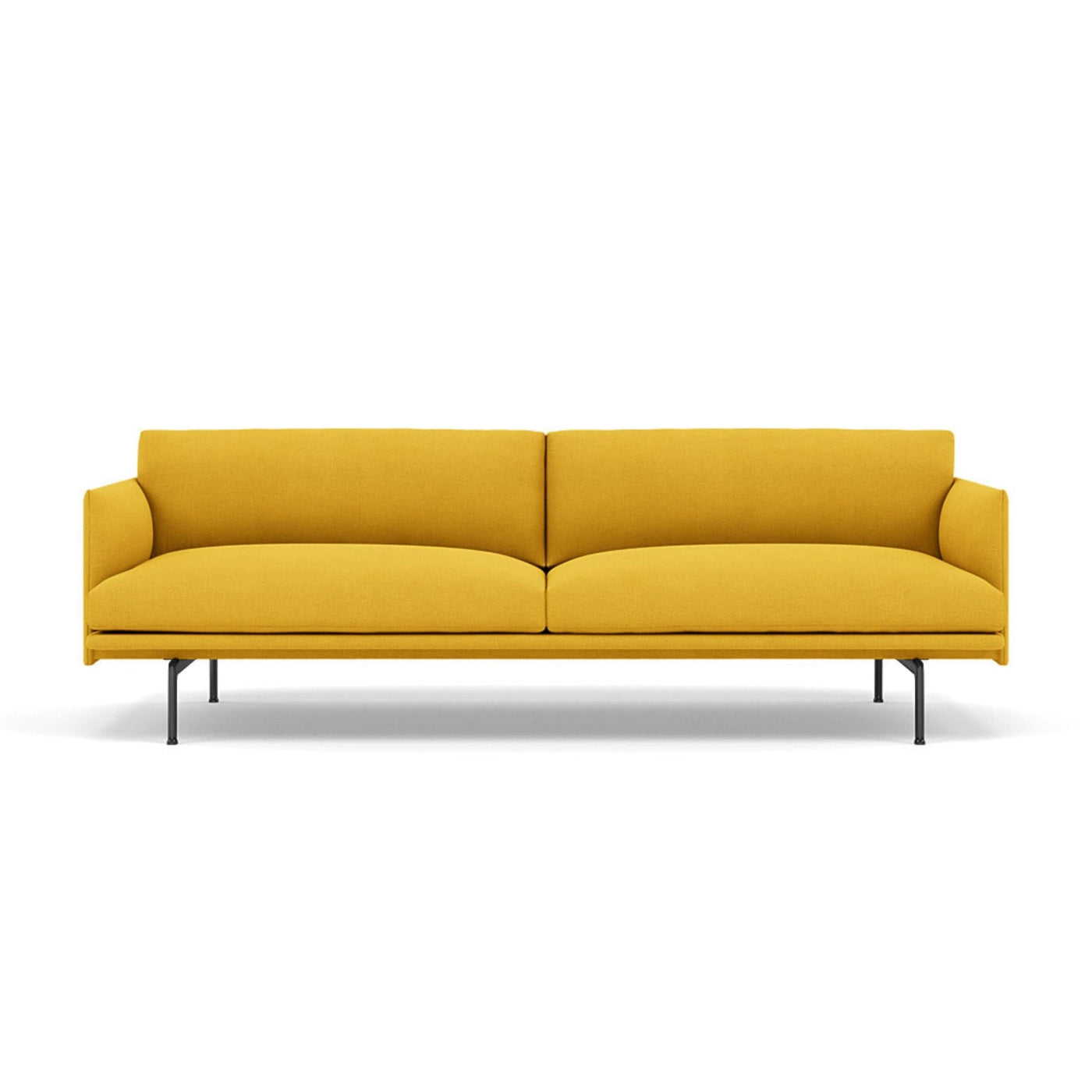 Muuto Outline 3 seater sofa with black legs. Available from someday designs. #colour_hallingdal-457