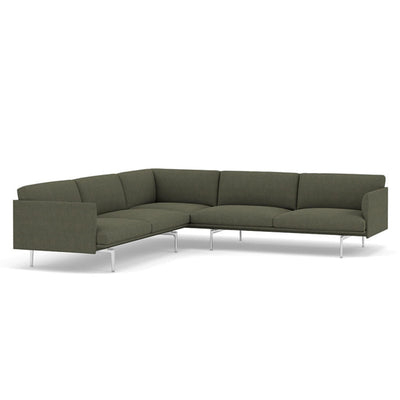 muuto outline corner sofa in fiord 961 fabric and polished aluminium legs. Made to order from someday designs.#colour_fiord-961