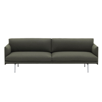 Muuto Outline 3 seater sofa with polished l aluminium legs. Available from someday designs. #colour_fiord-961