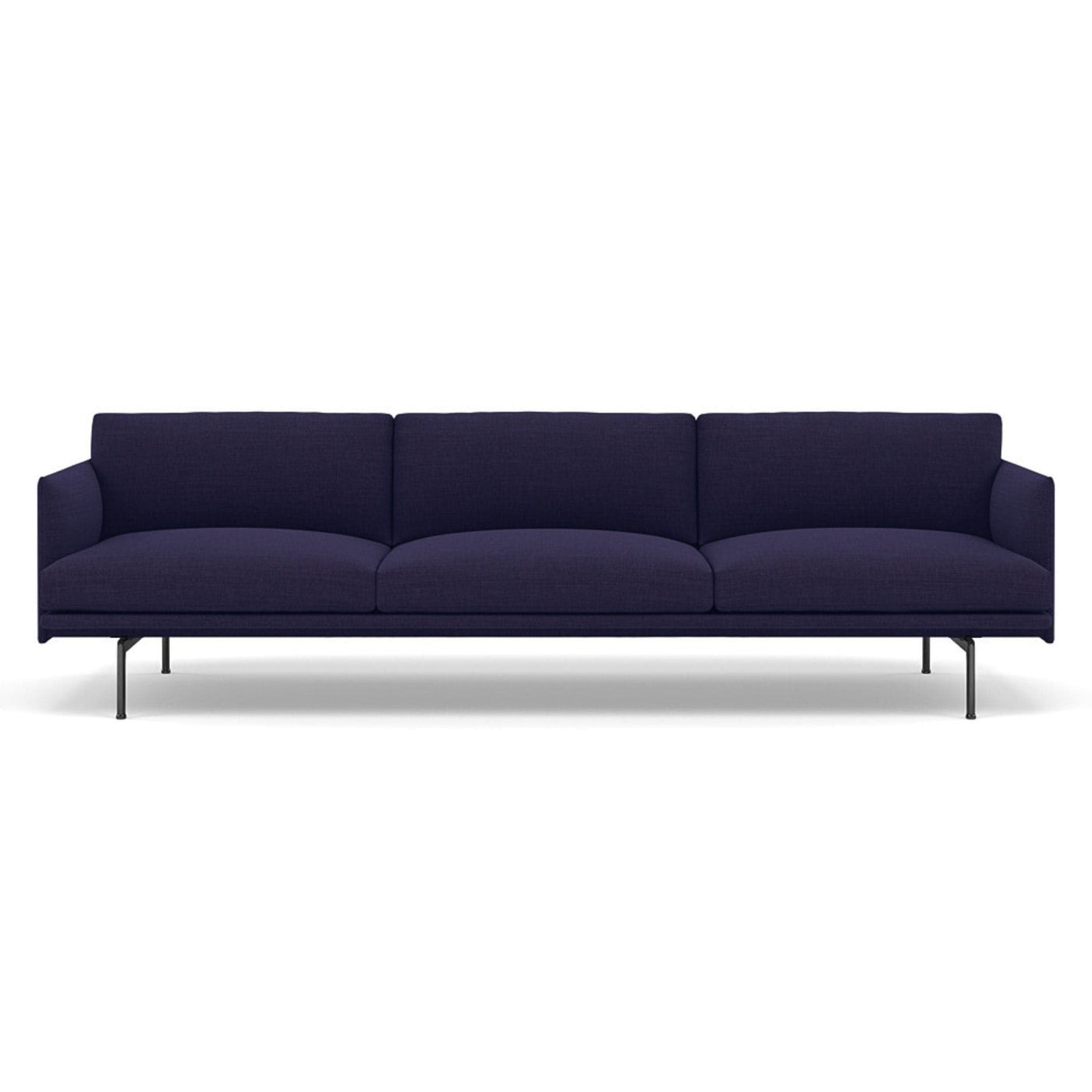 muuto outline 3.5 seater sofa in canvas 684 blue and black legs. Made to order from someday designs. #colour_canvas-684-blue