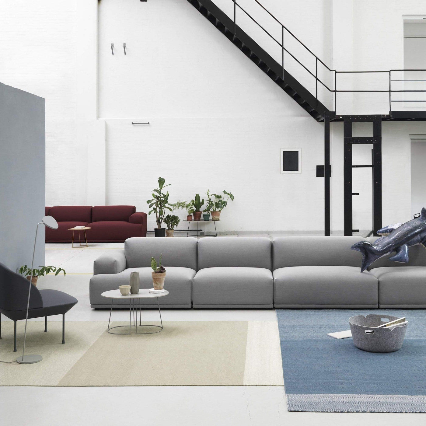 Muuto Connect Modular Sofas in grey and red. Made to order from someday designs. #colour_remix-133