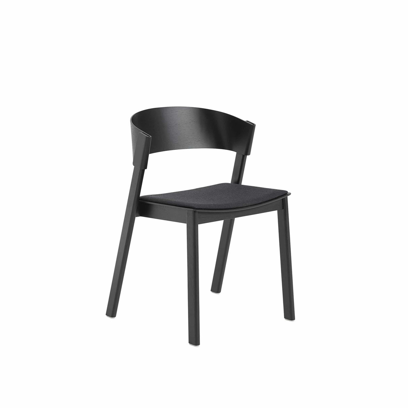 Muuto cover side chair in black and remix 183 Kvadrat upholstered seat, available from someday designs. #colour_remix-183-black