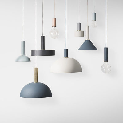 Scandinavian inspired lights with neutral and pastel finishes - create a unique combination of ceiling pendants from the collect lighting series from Ferm Living