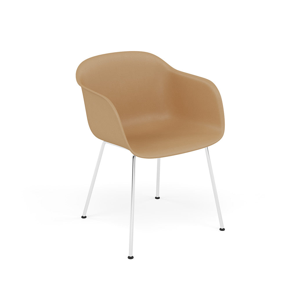 Muuto Fiber Armchair in ochre with chrome base, available from someday designs. #colour_ochre