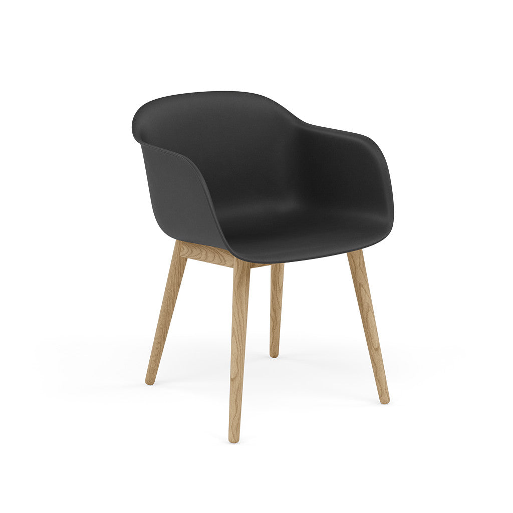 Muuto Fiber Armchair with oak base in black. Shop online at someday designs. #colour_black