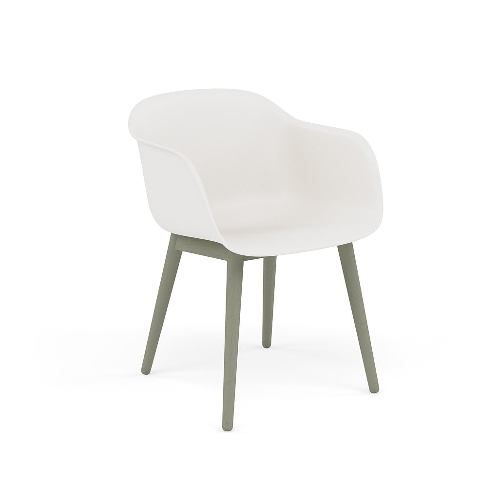 muuto fiber armchair in white with wood base, available at someday designs. #colour_white