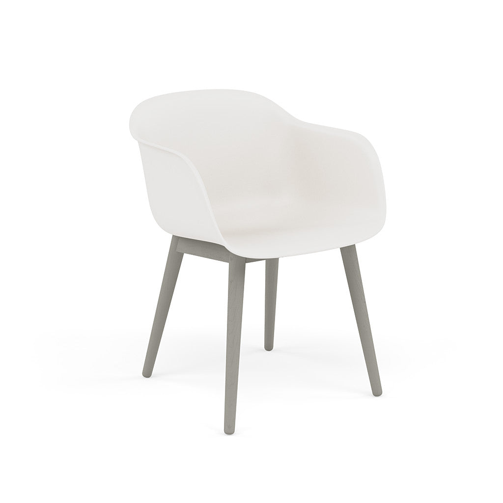 muuto fiber armchair in white with wood base, available at someday designs. #colour_white