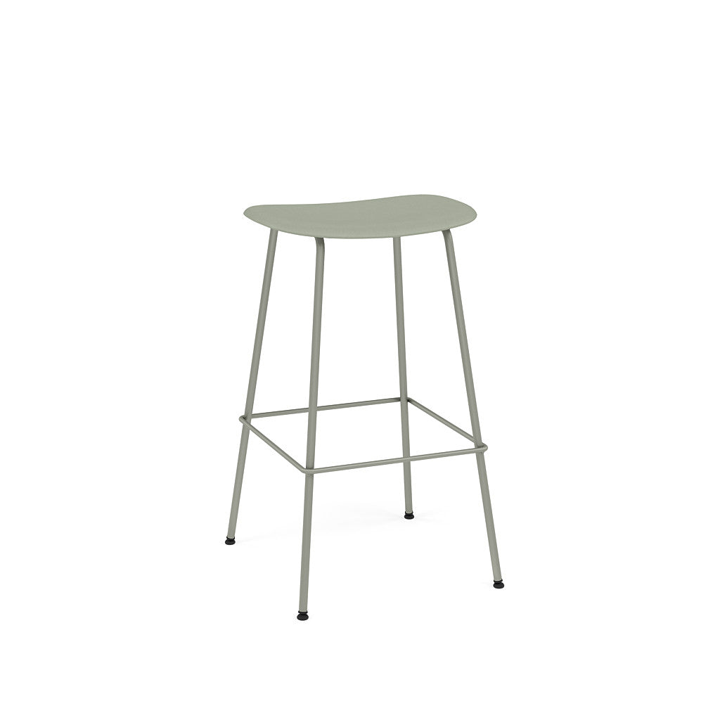 muuto fiber bar stool tube base 75cm available at someday designs. #colour_dusty-green