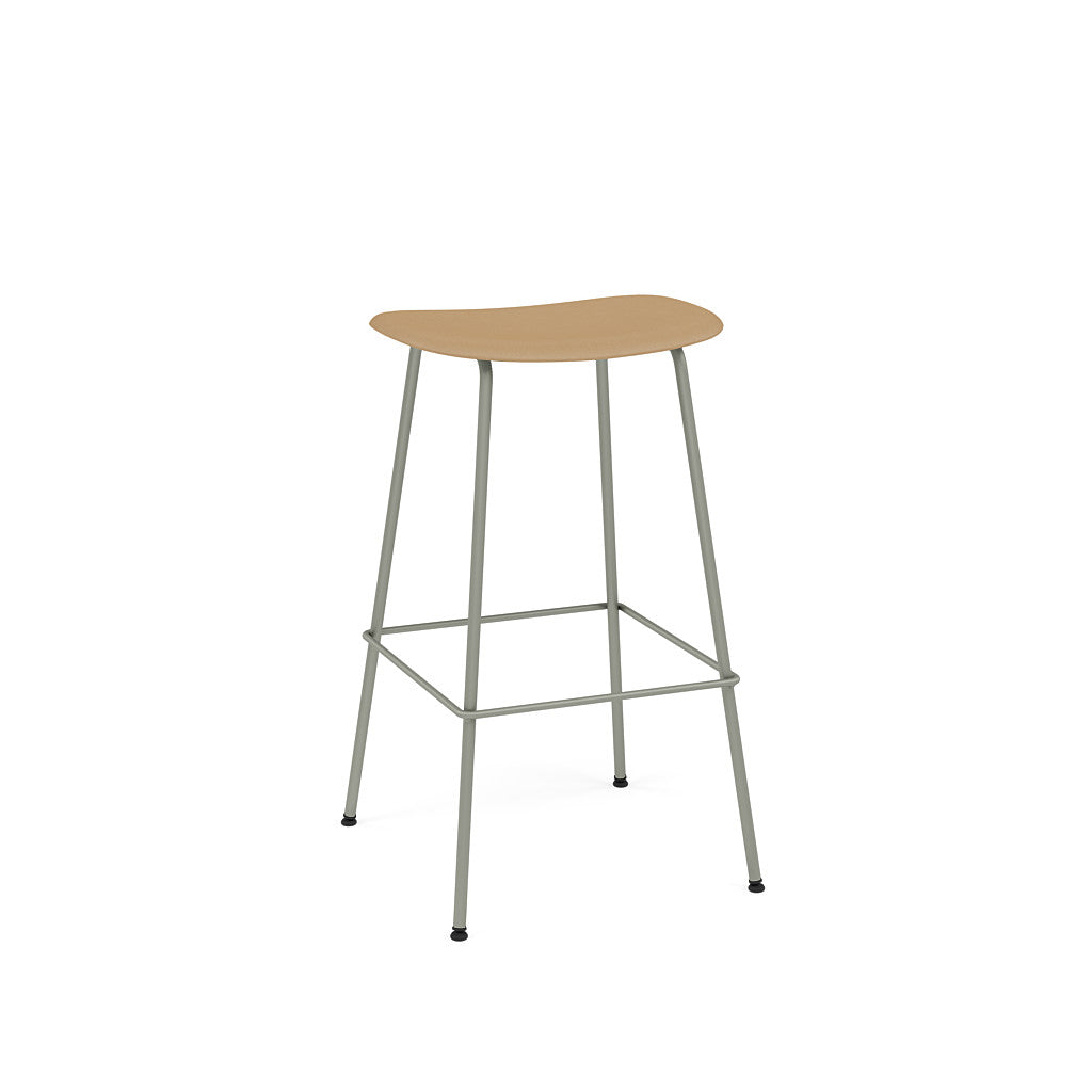 muuto fiber bar stool tube base 75cm available at someday designs. #colour_ochre