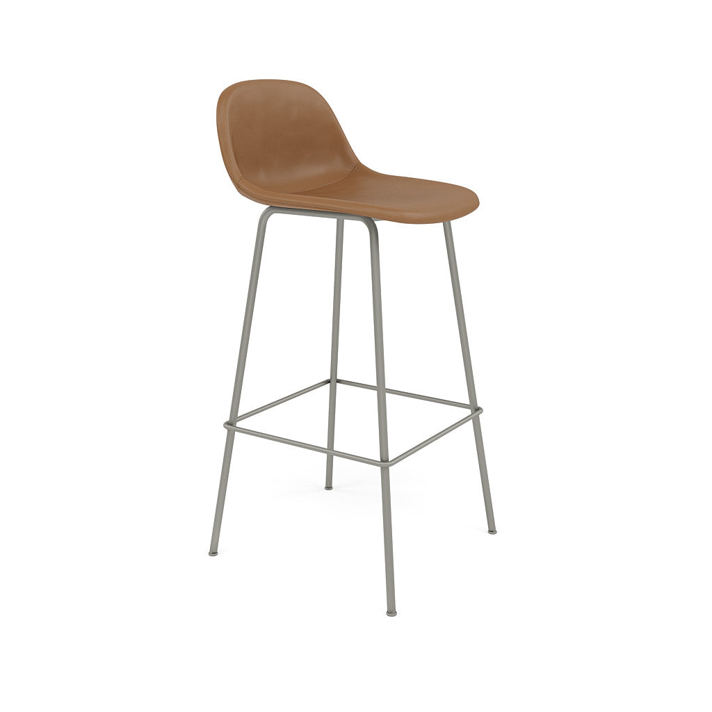 muuto fiber bar stool tube base 75cm available at someday designs. #colour_cognac-refine-leather
