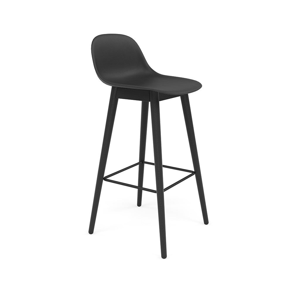 muuto fiber bar stool wood base, available at someday designs. #colour_black