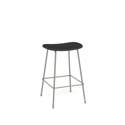 muuto fiber counter stool tube base 65cm available at someday designs. #colour_black-refine-leather
