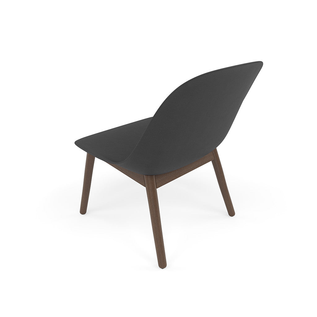 muuto fiber lounge chair with black seat and wood base available from someday designs. #colour_black