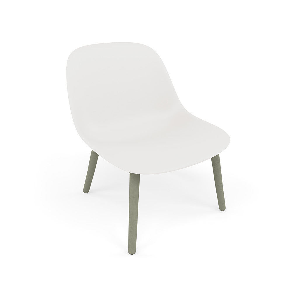 muuto fiber lounge chair with natural white seat and oak base available from someday designs. #colour_white
