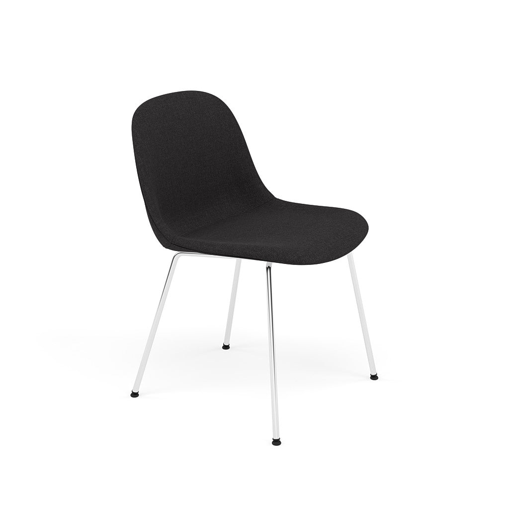 Muuto Fiber Side Chair Tube Base, remix 183 black seat and chrome legs. Available from someday designs. #colour_remix-183