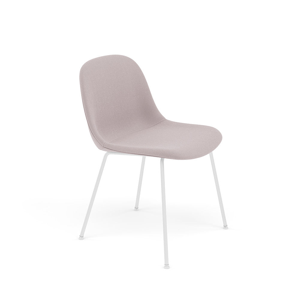Muuto Fiber Side Chair Tube Base, twill weave 620 seat and white legs. Available from someday designs . #colour_twill-weave-620