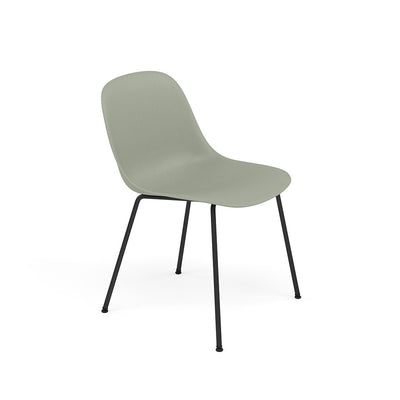 Muuto Fiber Side Chair Tube Base, dusty green seat and black legs. Available from someday designs . #colour_dusty-green