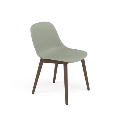 Muuto Fiber Side Chair Wood Base in dusty green, available from someday designs. #colour_dusty-green