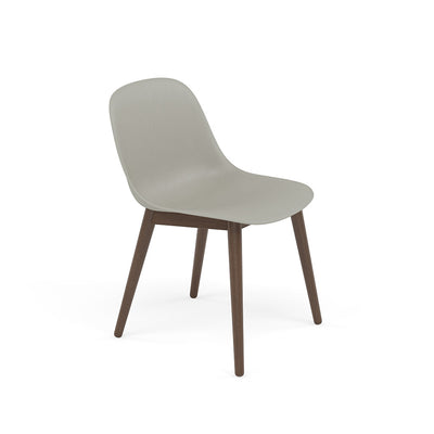 Muuto Fiber Side Chair Wood Base in grey, available from someday designs . #colour_grey