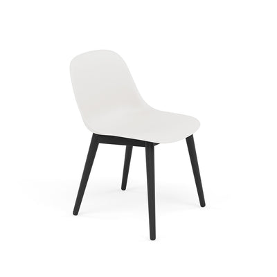 Muuto Fiber Side Chair Wood Base in white and black legs, available from someday designs. #colour_white