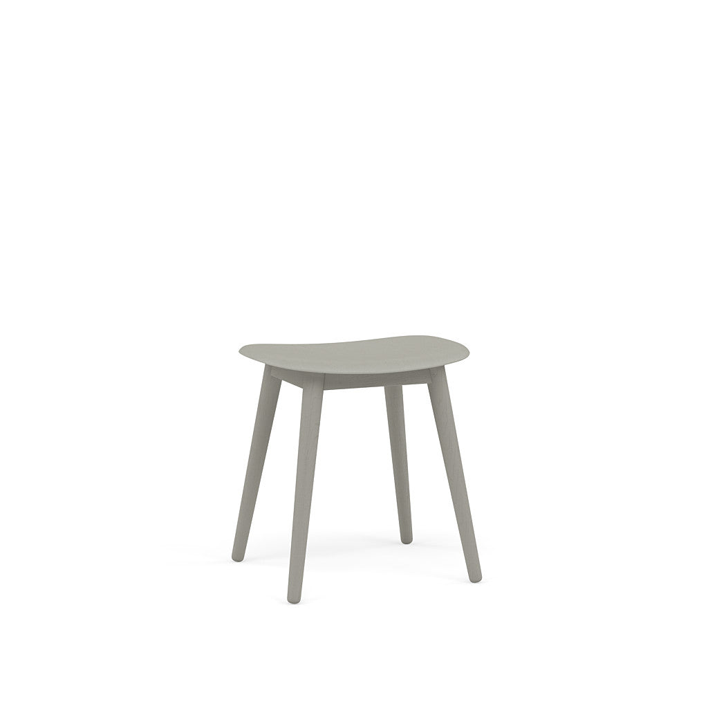 muuto grey fiber stool with wood base available at someday designs. #colour_grey