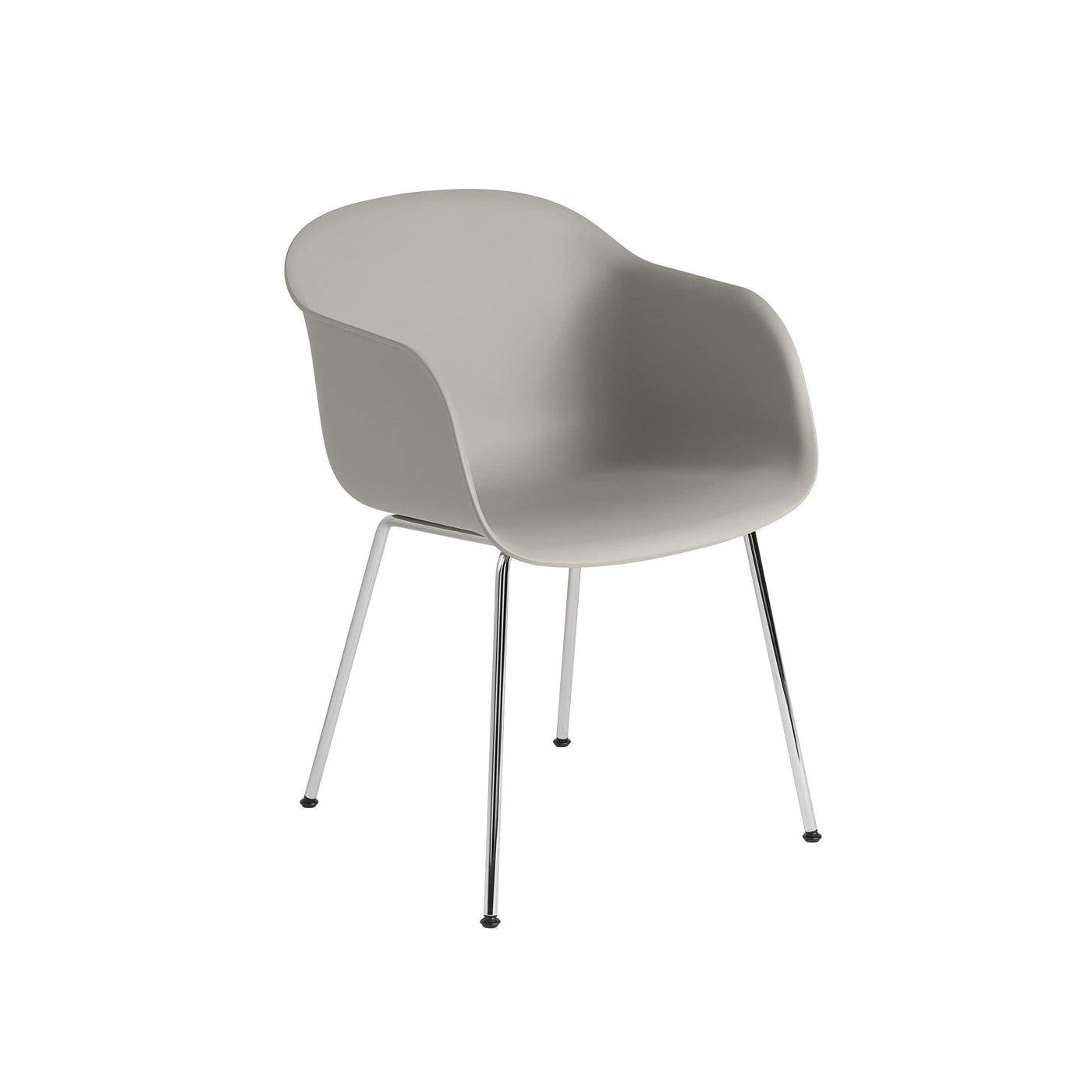 Muuto Fiber Armchair tube base in grey with chrome legs. Made to order from someday designs.  #colour_grey
