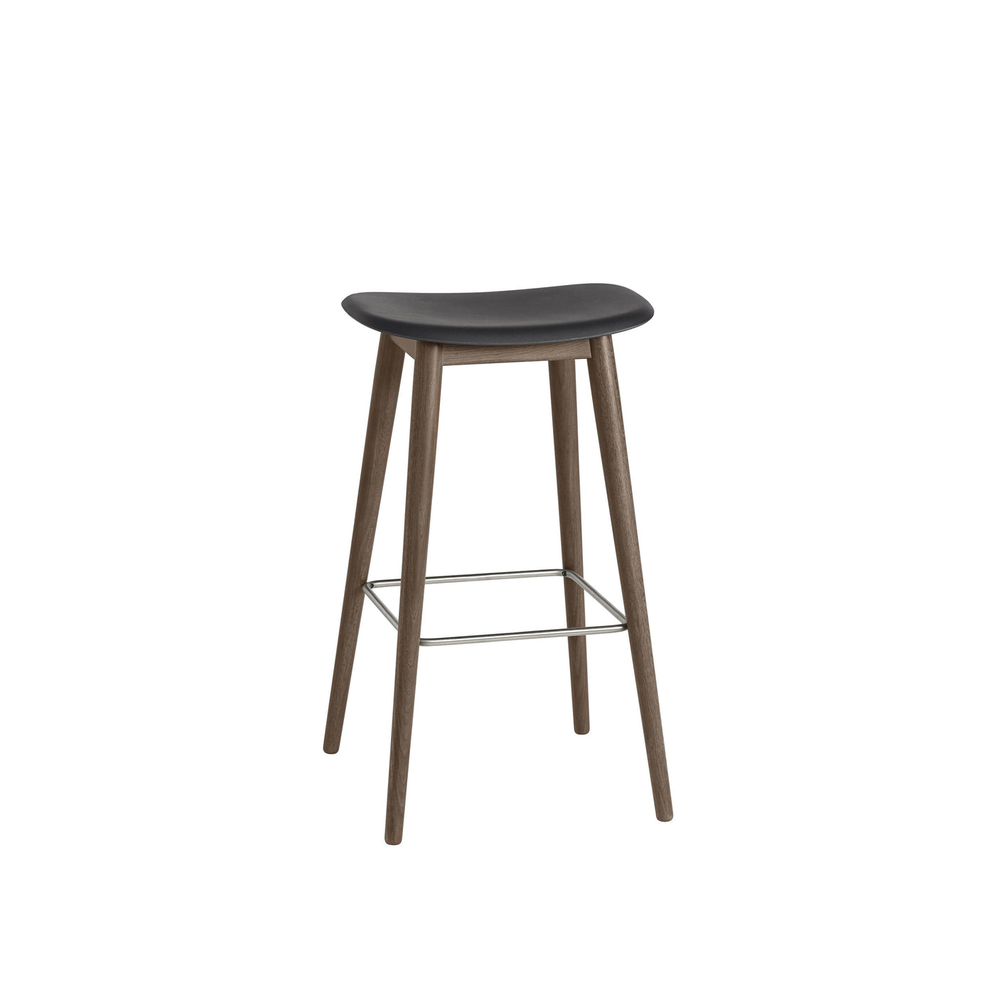 Muuto Fiber counter Stool 75cm with a wood base. Shop online at someday designs. #colour_black