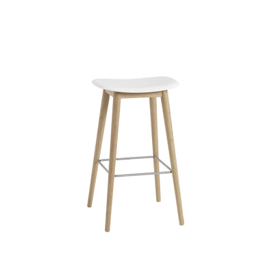 muuto fiber bar stool wood base white/oak 75cm available at someday designs. #colour_white
