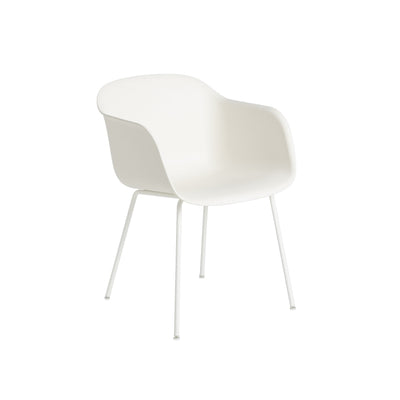 Muuto Fiber Armchair tube base in white, available from someday designs. #colour_white