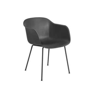 Muuto Fiber Armchair tube base in black, available from someday designs. #colour_black