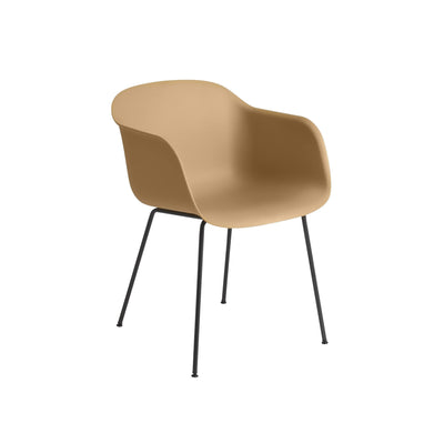 Muuto Fiber Armchair in ochre with black tube base, available from someday designs. #colour_ochre