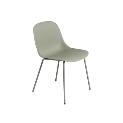 Muuto Fiber Side Chair Tube Base, dusty green seat and legs. Available from someday designs . #colour_dusty-green