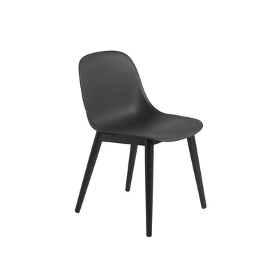 Muuto Fiber Side Chair Wood Base in black, available from someday designs. #colour_black