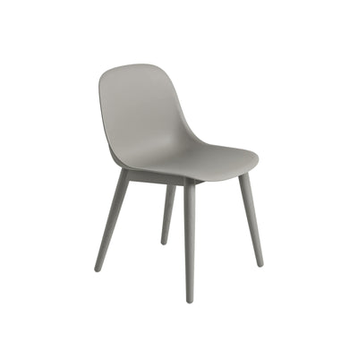Muuto Fiber Side Chair Wood Base in grey, available from someday designs . #colour_grey