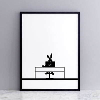 Ham Working Rabbit print available from someday designs