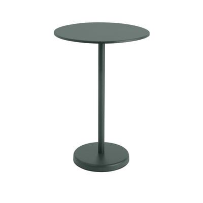 Muuto Linear Steel Cafe Table 105cm height. Shop outdoor furniture at at someday designs. #colour_dark-green