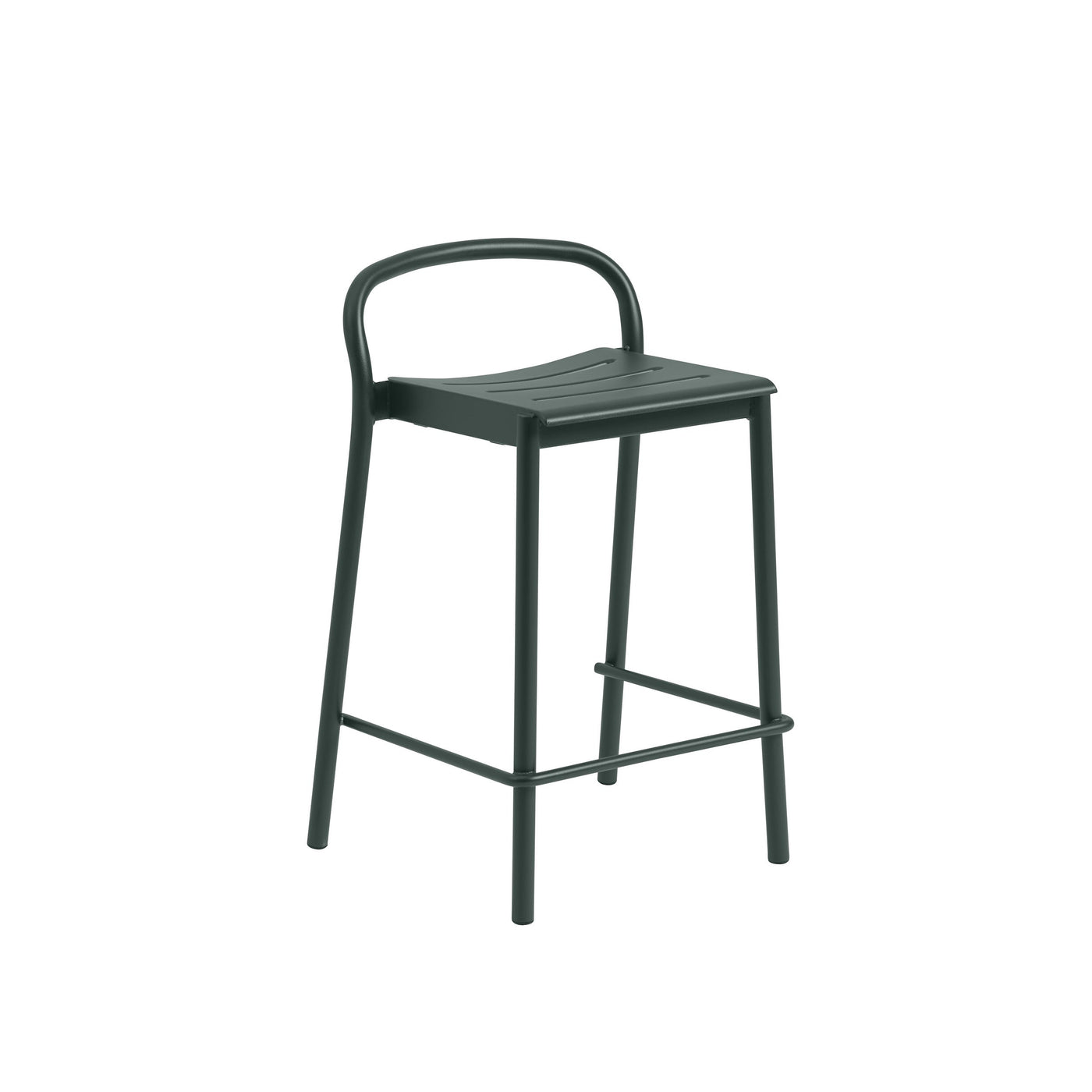 Muuto Linear Steel Counter Stool. Shop outdoor furniture at someday designs. #colour_dark-green