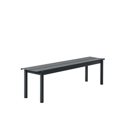 Muuto Linear Steel Bench in black, 34x170. Outdoor living by someday designs. #colour_black