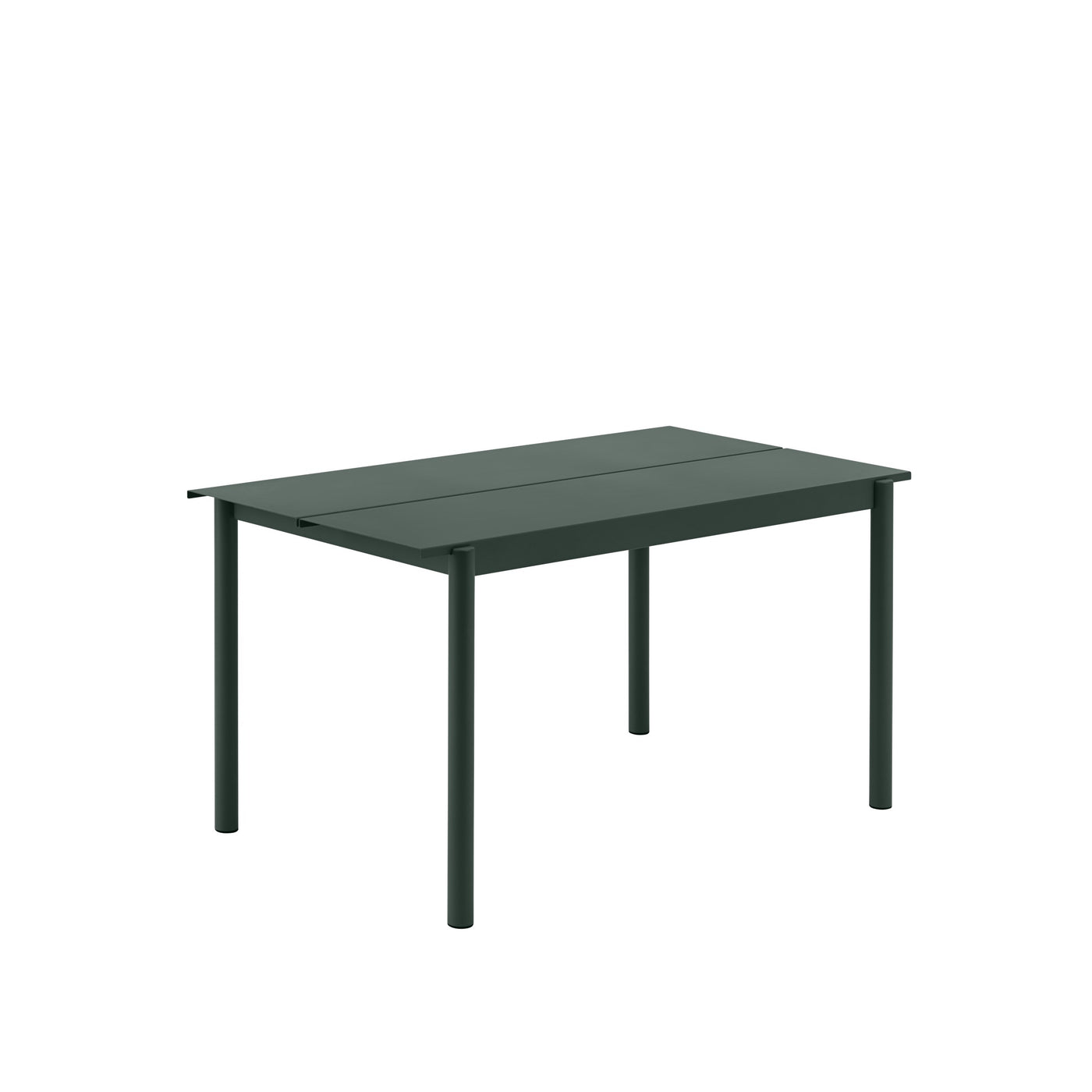 Muuto Linear Steel Table 140x75 in dark green, available from someday designs  #colour_dark-green