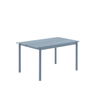 Muuto Linear Steel Table 140x75, outdoor furniture at someday designs #colour_pale-blue