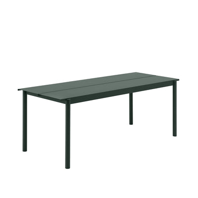 Muuto Linear Steel Table 200x75 in dark green, available from someday designs #colour_dark-green
