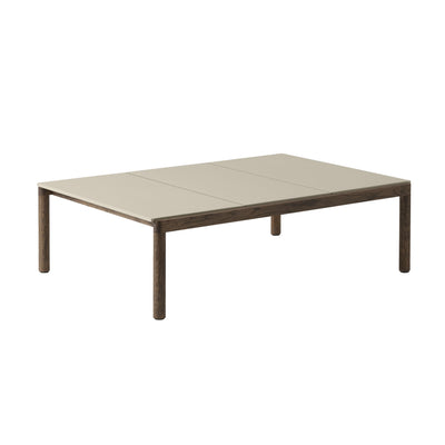 Muuto Couple Coffee Table 3 Plain Tiles, sand with oak base. #style_3-plain